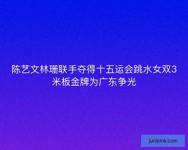 陈艺文林珊联手夺得十五运会跳水女双3米板金牌为广东争光
